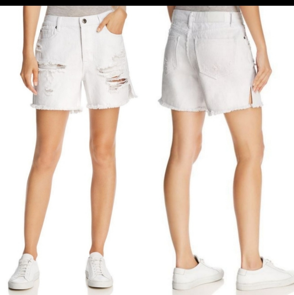 Pistola Devim Mom Cutt-Off Distressed Denim Shorts